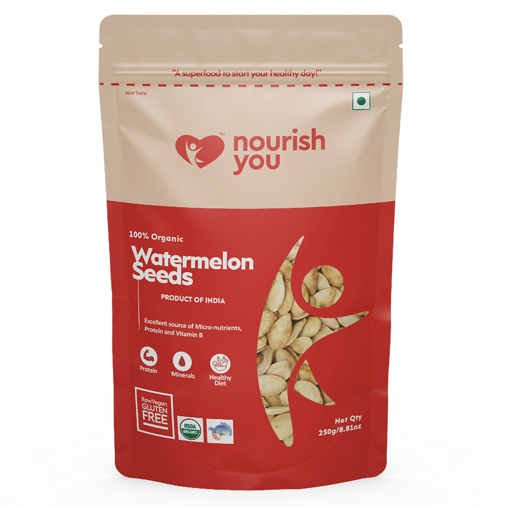 

Nourish You Organic Raw Watermelon Seeds - Rich In Protein, Healthy snacks , Gluten Free-250g