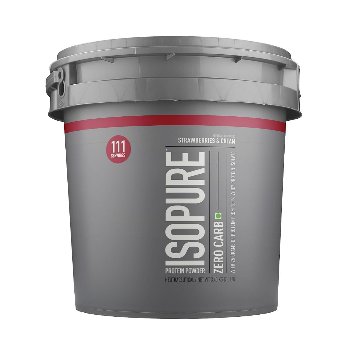 

Isopure Zero Carb 100% Whey Protein Isolate Powder - 7.5 lbs, 3.4 kg (Strawberries & Cream), 25g Protein per serve, Lactose-Free, Gluten-Free, Vege...