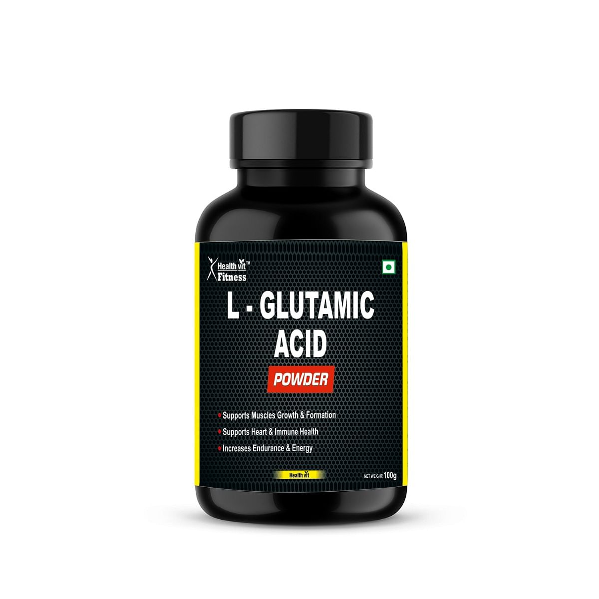 Healthvit Fitness L Glutamic Acid Powder 100gm Unflavoured 4766