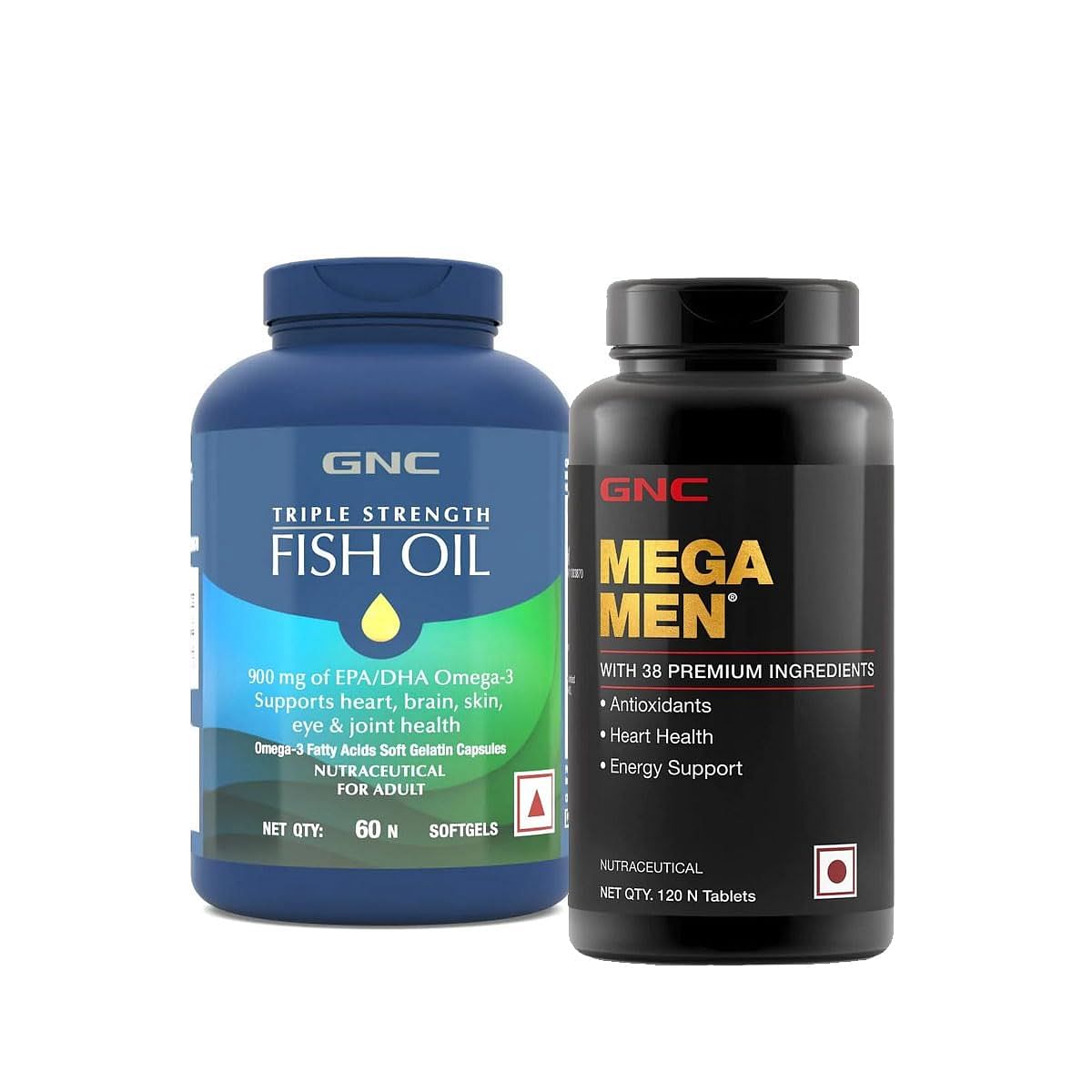 

GNC Triple Strength Fish Oil & GNC Mega Men Multivitamin for Men Combo