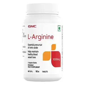 GNC L-Arginine 1000 mg | Fuels Muscle Growth | Boosts Nitric Oxide Production | Improved Oxygen Flow | Supports Heavy Training | Formulated in USA | 1000mg Per Serving | 90 Tablets