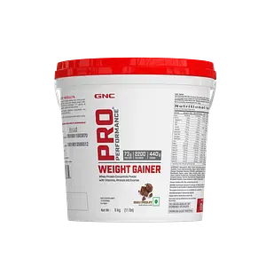GNC Pro Performance Weight Gainer 5 kg | 10 Servings | 73g Protein | Double Chocolate | Body Gains | Muscle | Metabolism