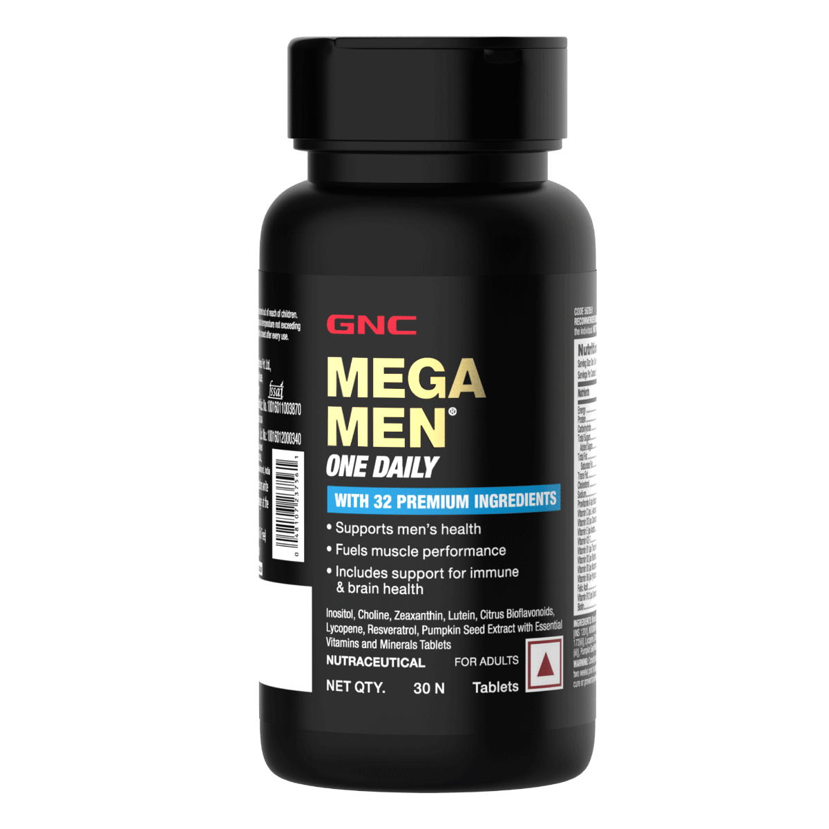 GNC Mega Men One Daily Multivitamin for Men | Promotes Men's Well-Being | Fuels Muscle Performance | Boosts Immunity | Improves Memory & Focus | Formulated In USA | 32 Premium Ingredients
