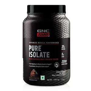 GNC AMP Pure Isolate Whey Protein | Boosts Athletic Performance | Increases Strength | Promotes Muscle Growth | Formulated In USA | Micro-Filtered | 25g Protein | 5g BCAA | 2 lbs