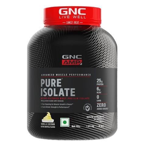 

GNC AMP Pure Isolate Zero Carb | Boosts Athletic Performance | Builds Lean Muscles | Speeds Up Recovery | Increases Strength | USA Formulated | 25g...