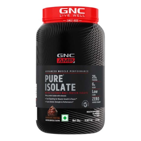 GNC AMP Pure Isolate Low Carb | Boosts Athletic Performance | Builds Lean Muscles | Speeds Up Recovery | Increases Strength | USA Formulated | 25g Protein | 6g BCAA | Chocolate Frosting-picture-11