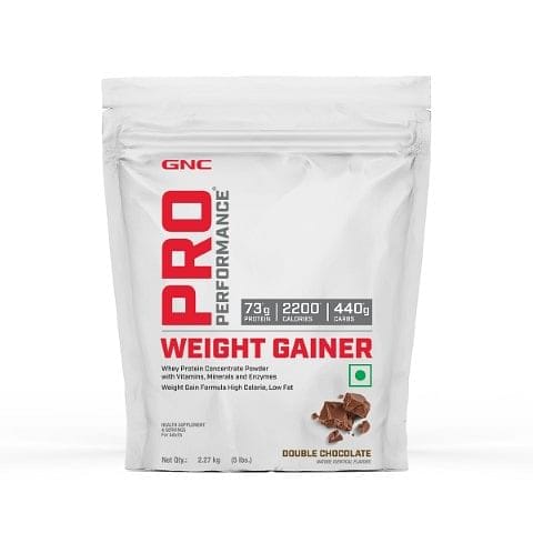 GNC Pro Performance Weight Gainer | Healthy Body Gains | Reduces Muscle Breakdown | Boosts Metabolism | Formulated In USA | 73g Protein | 440g Carbs | 2200 Cal | Double Chocolate