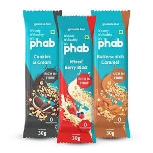 Phab granola bar - variety pack of 6