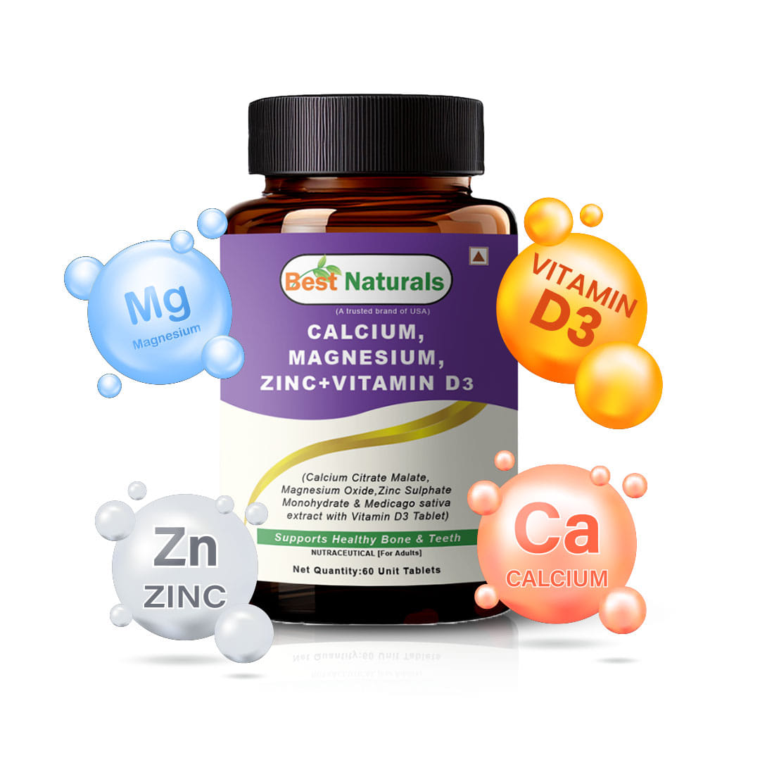 

Best Naturals Calcium Magnesium Zinc with Vitamin D3 – 60 Tablets – 2-Month Supply Trusted Brand from USA