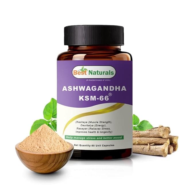 

Best Naturals KSM-66 Ashwagandha 500 mg – Organic Ashwagandha Root Extract – 60 Capsules – 2-Month Supply – Trusted Brand from USA