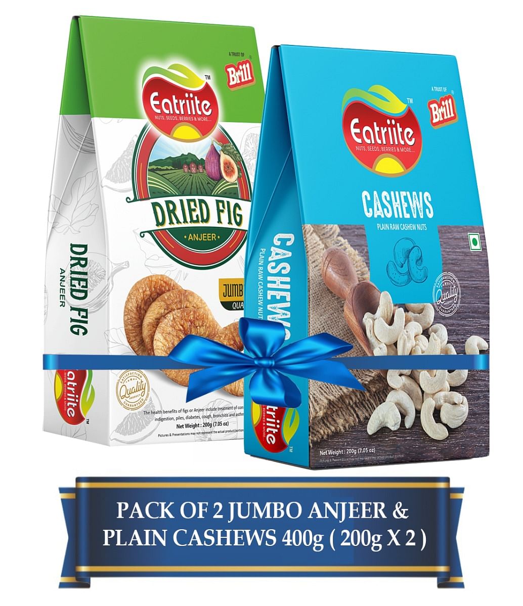 

Eatriite Anjeer (FIG) Normal & Cashew W240 Pack Of 2 Assorted Nuts (2 x 200 g)