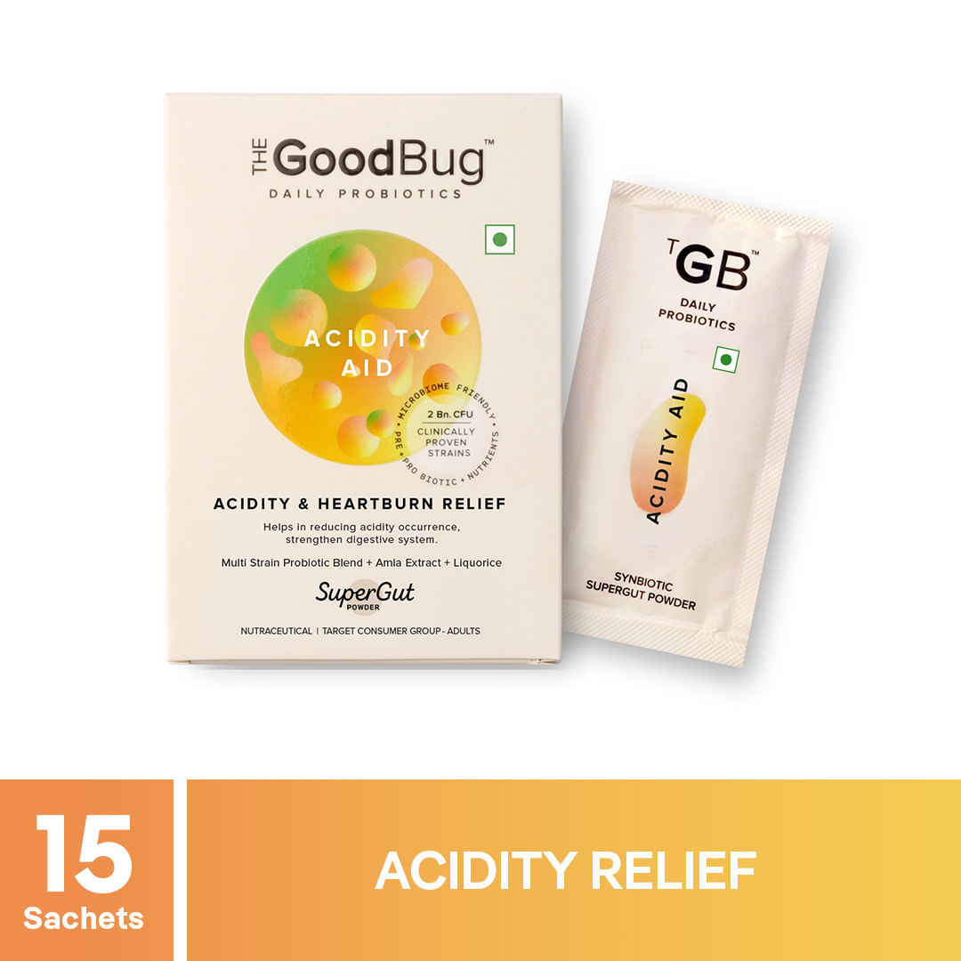 

The Good Bug Acidity Aid SuperGut Powder | Helps in reducing acidity occurence, strenghten diggestive system