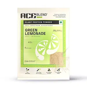 Ace Blend DAILY, 20G Complete Vegan Plant Protein Powder & Superfoods, Blended for Men & Women, Gut Friendly, Complete Greens, Antioxidants, Empowers Fat Loss | Green Lemonade