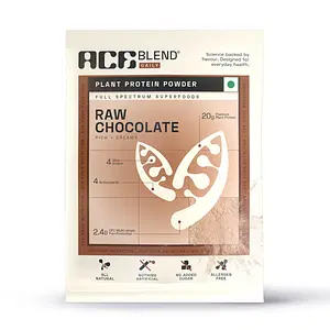 Ace Blend DAILY, 20G Complete Vegan Plant Protein Powder & Superfoods, Blended for Men & Women, Gut Friendly, Complete Greens, Antioxidants, Empowers Fat Loss | Raw Chocolate