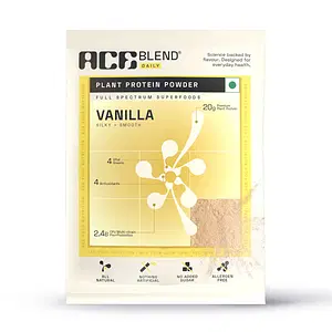Ace Blend DAILY, 20G Complete Vegan Plant Protein Powder & Superfoods, Blended for Men & Women, Gut Friendly, Daily Protein, Complete Greens, Antioxidants, Empowers Fat Loss | Vanilla