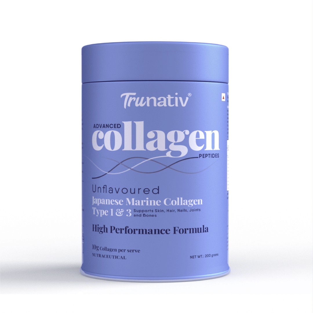 Trunativ Advanced Collagen Powder | Japanese Marine Collagen Type 1 and 3 | Collagen Supplements for Women and Men | Hydrolyzed Collagen Powder and Amino Acids | Supports Healthy Skin, Hair, Nails, Bone & Joint - (200g)
