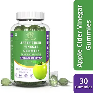 NEWTREESUN Apple Cider Vinegar Gummies For Men & Women | Formulated for Energy Boost & Gut Health - Supports Digestion, Detox & Cleansing | No Added Sugar | with Green Apple in a Tasty Form(30 No)