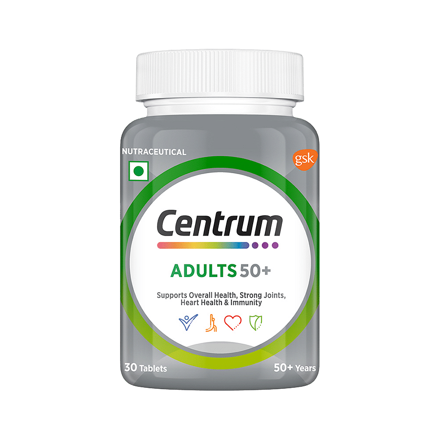 

Centrum Adults 50+, with Calcium, Vitamin D & 22 vital Nutrients for Overall Health, Strong Joints & Heart Health (Veg) 30s