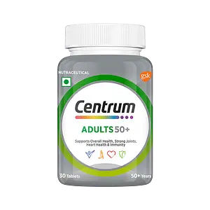Centrum Adults 50+ with Calcium, Vitamin D & 22 vital Nutrients  for Overall Health, Strong Joints & Heart Health (Veg) |World's No.1 Multivitamin