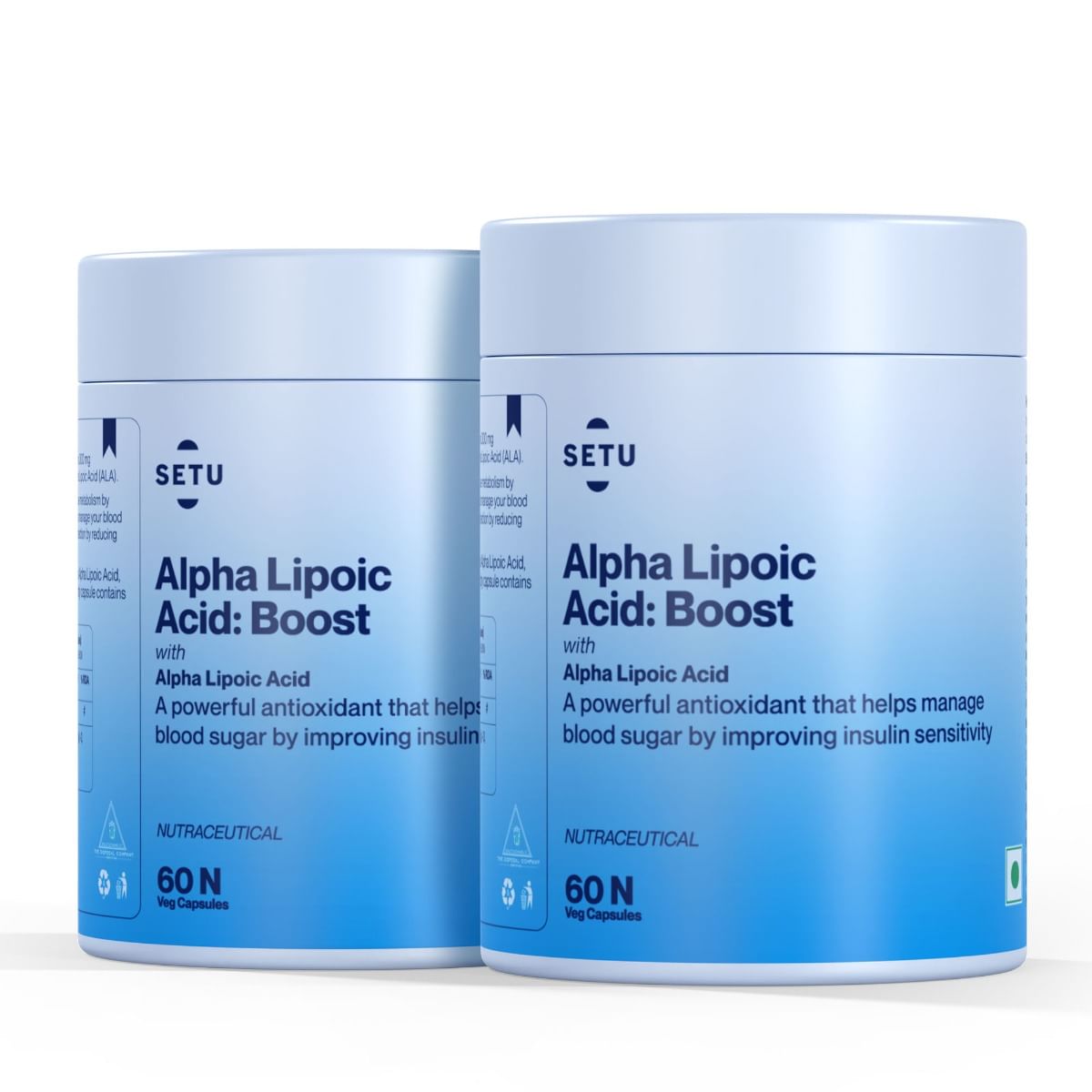 

Setu Alpha Lipoic Acid 300 mg - 60 Veg Tablets (Pack of 2) | Max Absorption, Boost Liver Function, Healthy Blood Sugar, Boost Energy Level, Pure & ...