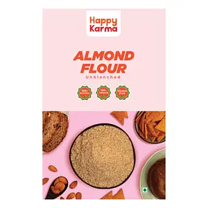 Happy Karma Almond Flour 350g | Badam Powder Unblanched | For Baking Breads, Cakes and Making Rotis | Naturally-Protein Rich | Low Carb