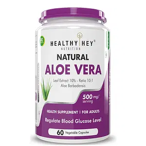 Healthyhey Nutrition Aloe Vera Extract - Natural & Vegan - 500mg - 60 Veg Capsules