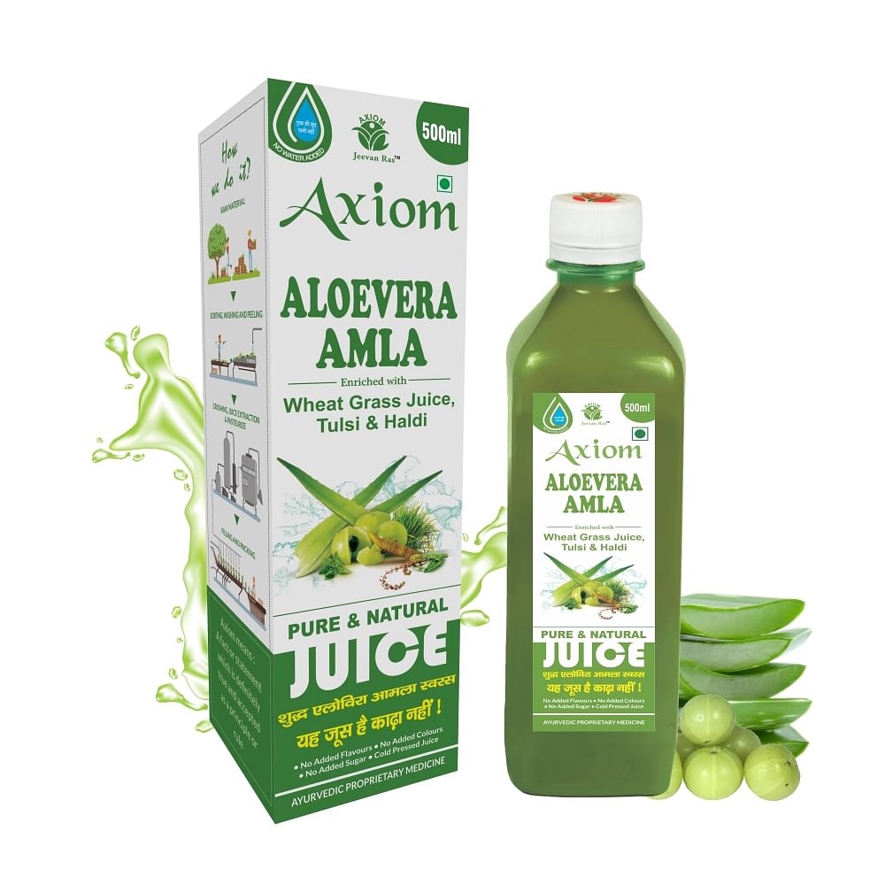 

Axiom Aloevera Amla Juice (Immunity Booster)|Enriched With Pure Amla And Aloe vera| Helpful for Glowing skin and Hair Growth|For Weight Loss - 500ml