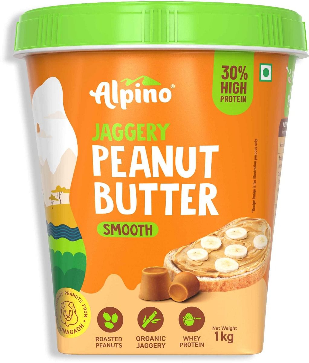 

Alpino High Protein Jaggery Peanut Butter Smooth 1 KG | 30% High Protein | Made with Roasted Peanuts, Whey Protein, Pea Protein & Organic Jaggery |...