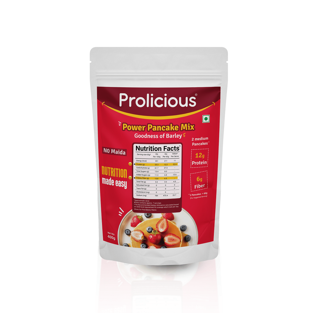 

Prolicious Power Pancake | High Protein High Fiber Breakfast | Natural Proteins | Kitchen Ingredients | Plant Based | 400 grams