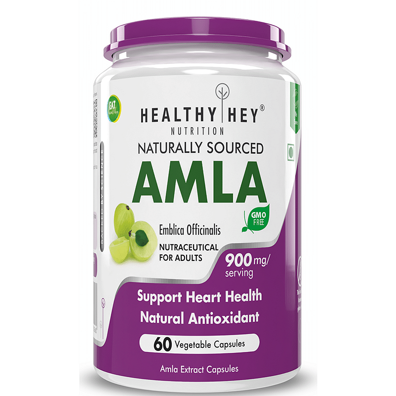 

HealthyHey Nutrition Amla Extract 50:1 - Equivalent to 25g Amla Powder - 60 Veg. Capsules