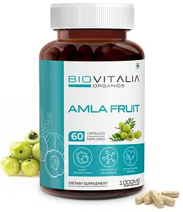 BIOVITALIA ORGANICS Amla Fruit | Boost immunity, improve digestion | Control Blood Pressure| Natural Vitamin C | 60 Veg. Capsules