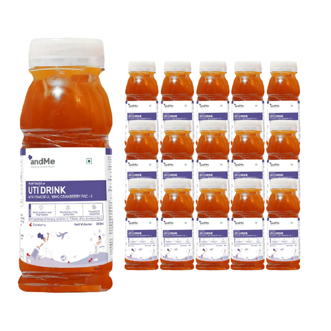 andMe Cranberry Juice for UTI treatment formulated with 18mg of PACA