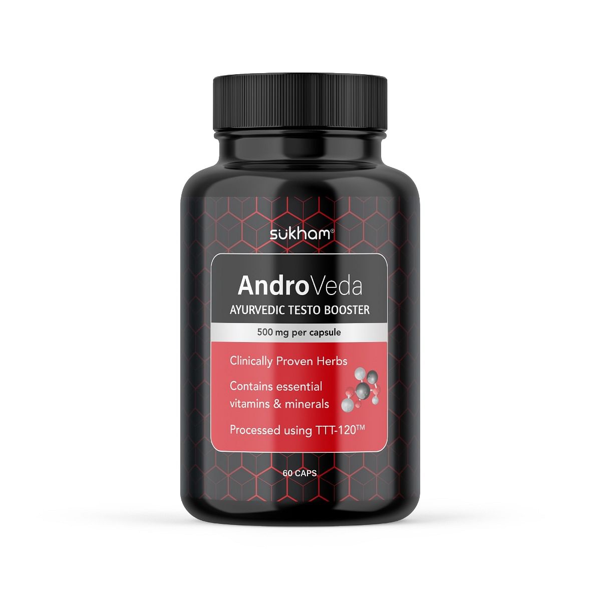 

Sukham AndroVeda for Men with Ashwagandha, Tribulus (Gokshura), Shilajit, Safed Musli & Black Pepper | Supports Energy and Stamina | 60 Caps | 30 d...
