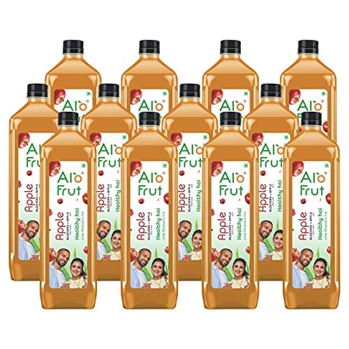 Alo frut Apple Fruit Drink with Tasty Aloevera Chunks & Juice -200ml (Pack of 48) | Goodness of Fruits and Aloevera Chunks | Ready-to-Serve Fruit Juice | Apple Juice