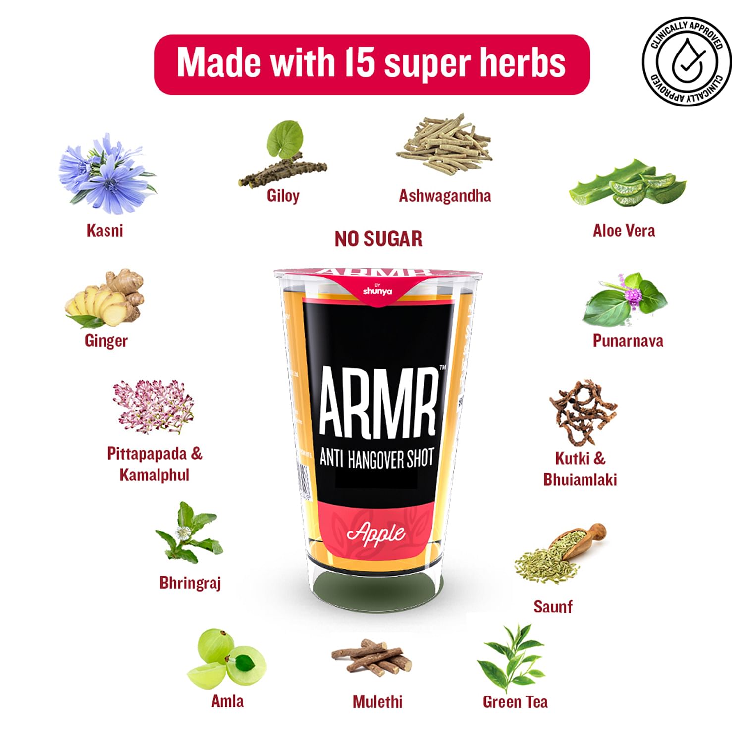 

ARMR Anti Hangover Shots Apple - Pack Of 18 |1080ml