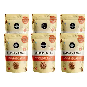 The Butternut Co. Energy Balls Almond Butter & Oats - Dates, Dried Fruit & Nut Snack Balls 288g (Pack of 6) 100% Natural, No Sugar, Vegan, No Preservatives, Clean Label