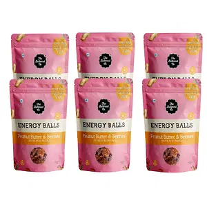 The Butternut Co. Energy Balls Peanut And Berries 288g (Pack of 6) 100% Natural, No Sugar, Vegan, No Preservatives, Clean Label