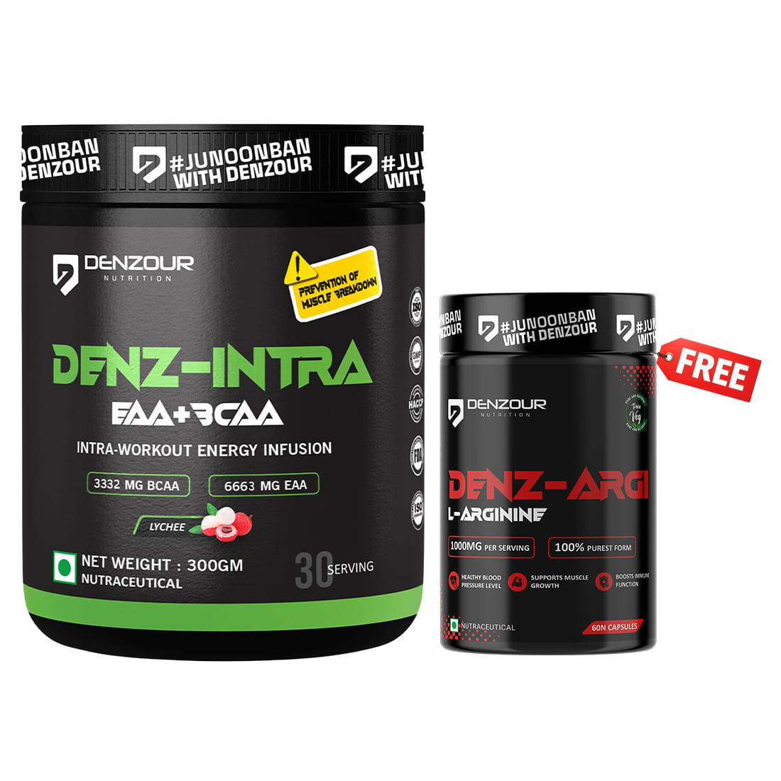 Denz Intra 300g Lychee Flavour + Free L-arginine 60 Capsules