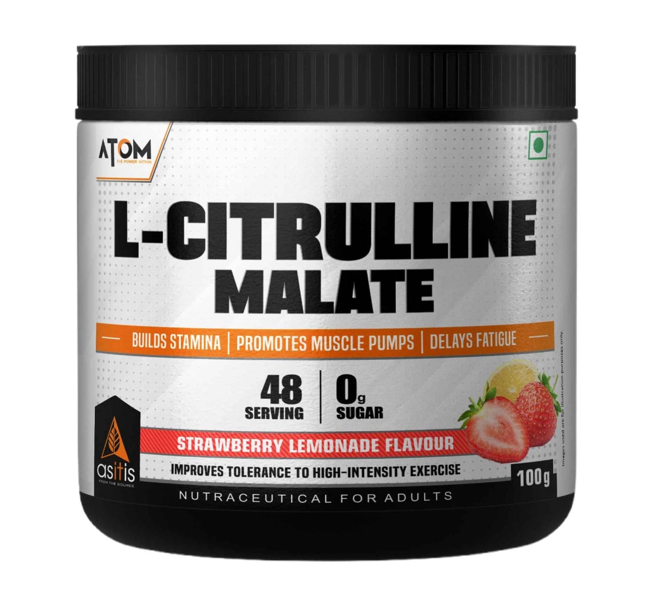 

AS-IT-IS ATOM L Citrulline Malate 2:1 | 48 servings | 0 Sugar | Improves Tolerance to High-Intensity Exercise | Builds Stamina | Strawberry Lemonad...