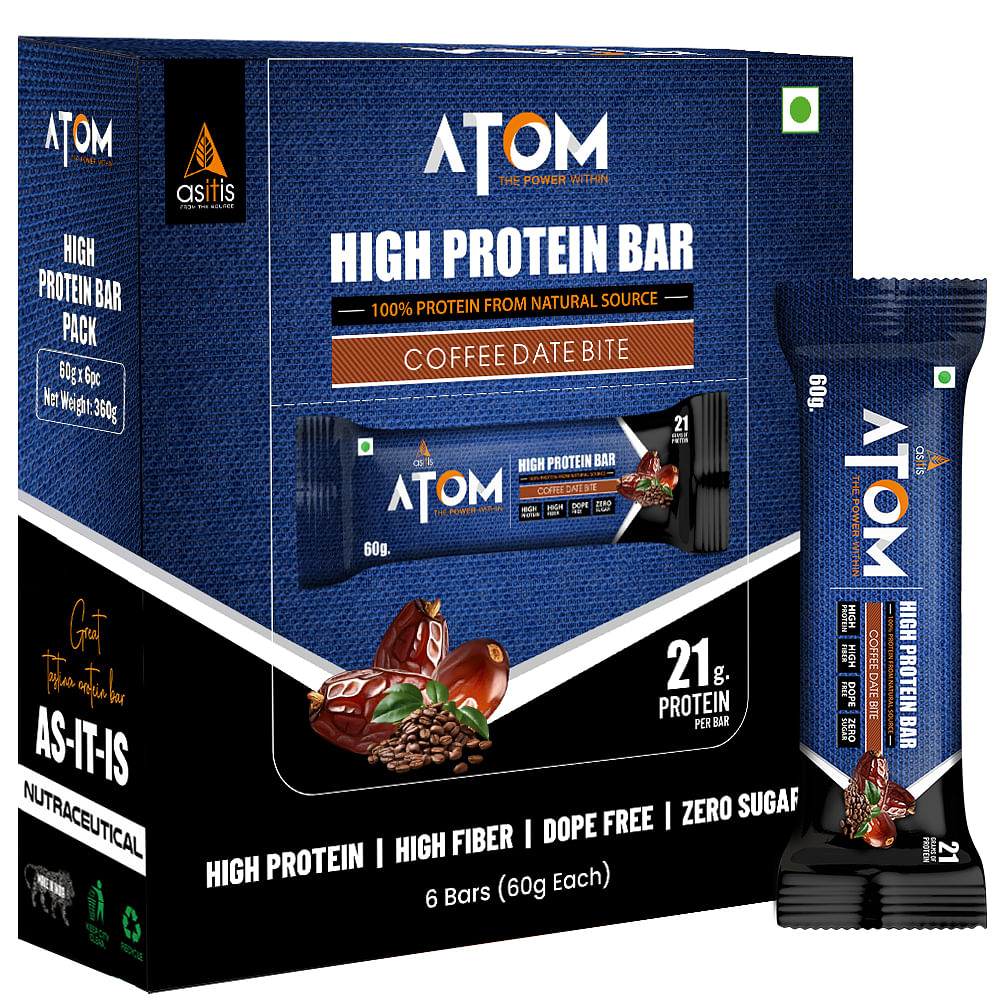 

AS-IT-IS ATOM High Protein Bar,20Gm Protein,Zero Transfat,Zero Added Sugar,Whey Protein Concentrate, Isolate & Hydrolysate As Protein Source,Pack O...