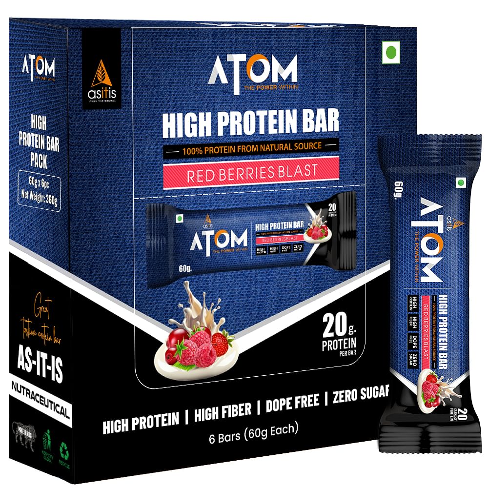 

AS-IT-IS ATOM High Protein Bar,20Gm Protein,Zero Transfat,Zero Added Sugar,Whey Protein Concentrate, Isolate & Hydrolysate As Protein Source,Pack O...