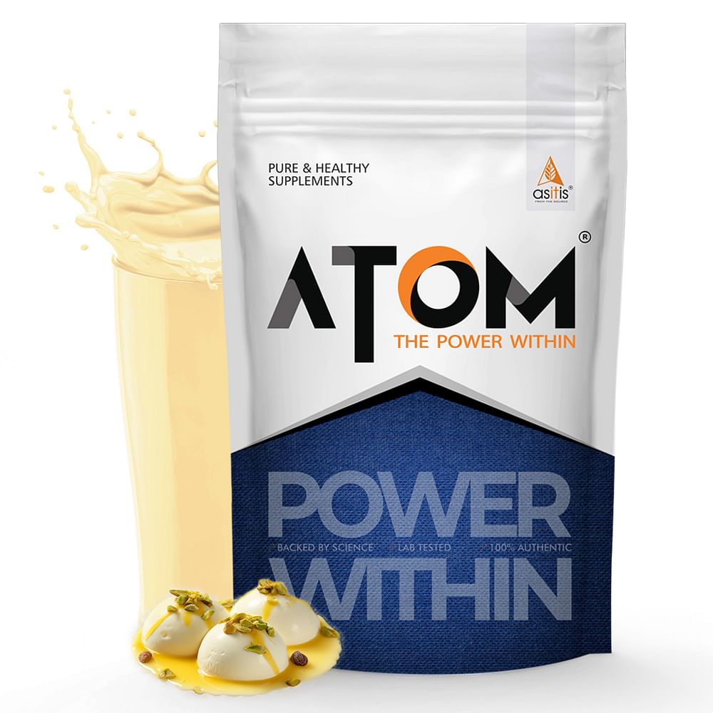 

AS-IT-IS Nutrition ATOM PWR Whey Protein with Enzymes, 24g Protein, 11g EAA, Lean Muscle Gains & Rapid Recovery, Easy Digest, 1Kg Rabri Rasmalai