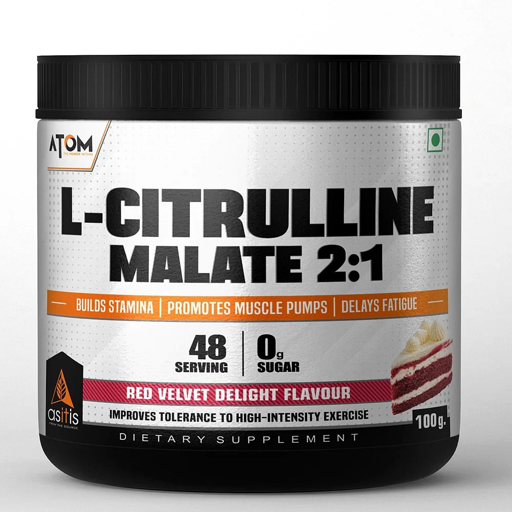 

AS-IT-IS ATOM L Citrulline Malate 2:1 | 48 servings | 0 Sugar | Improves Tolerance to High-Intensity Exercise | Builds Stamina | Red Velvet Delight...