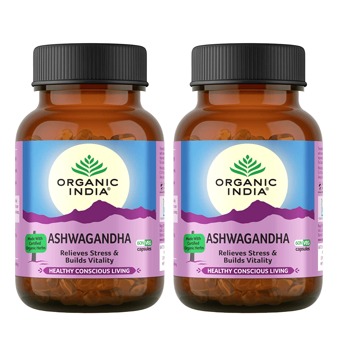 

ORGANIC INDIA Ashwagandha Capsules - 60 N Veg Capsules (Pack of 2)