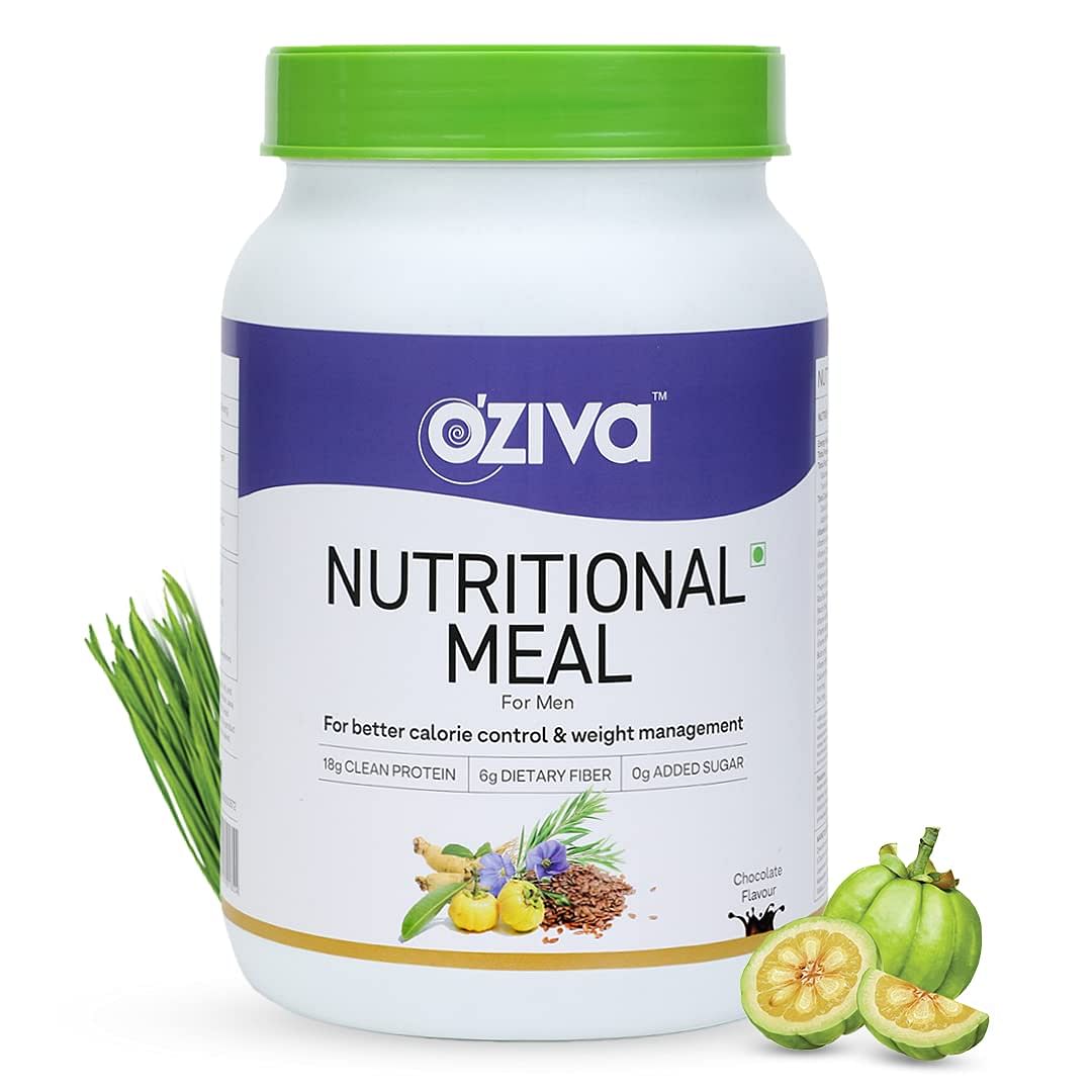 

OZiva Nutritional Meal for Men (High in Protein with Ayurvedic Herbs like Ashwagandha, Ginseng, Flax Seeds, Pomegranate, Musli & Barley Grass) for ...