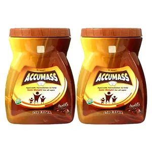 Accumass Weight Gainer Powder (Chocolate Flavour, 525 g) - Pack of 2