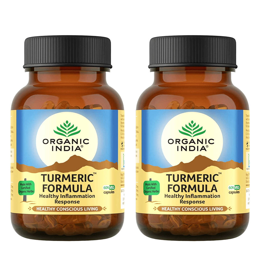 

ORGANIC INDIA Turmeric Formula 60 Veg Capsules | Strong anti-inflammatory | Enhances Skin, Bone, and Joint Health - (Pack of 2)