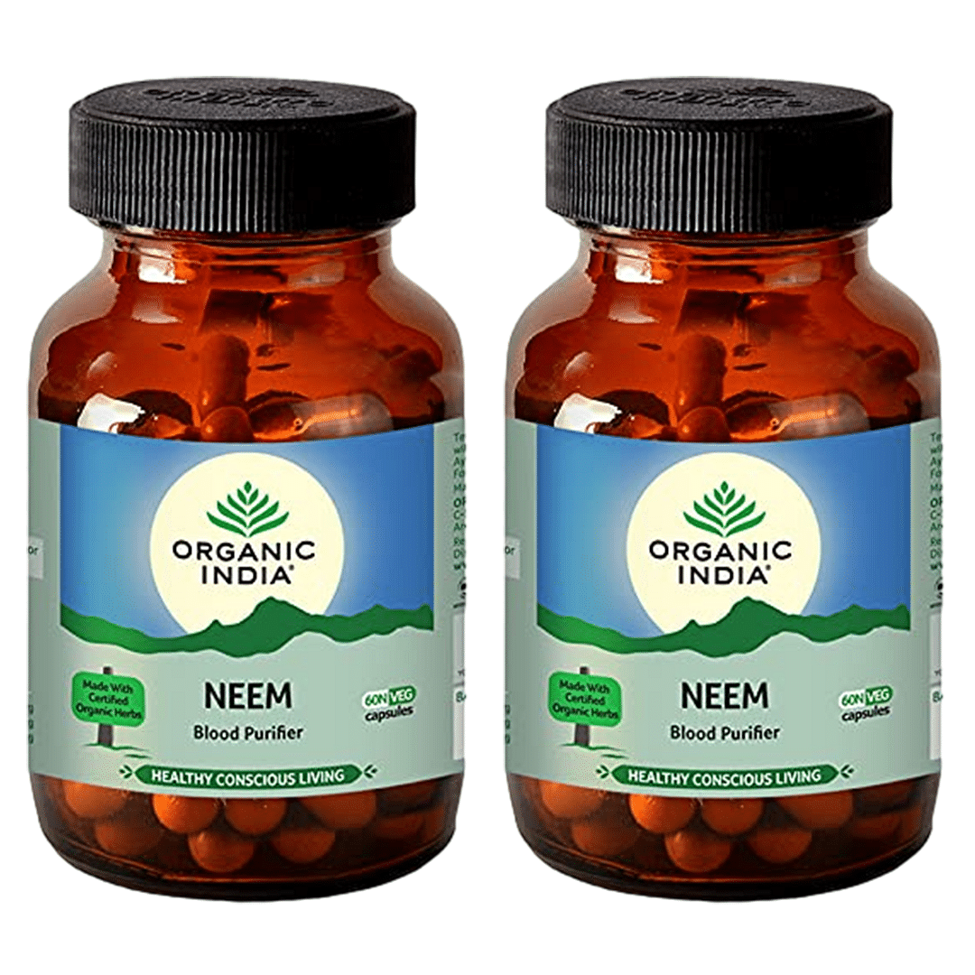 

ORGANIC INDIA Neem 60 Capsules Bottle, Pack of 2