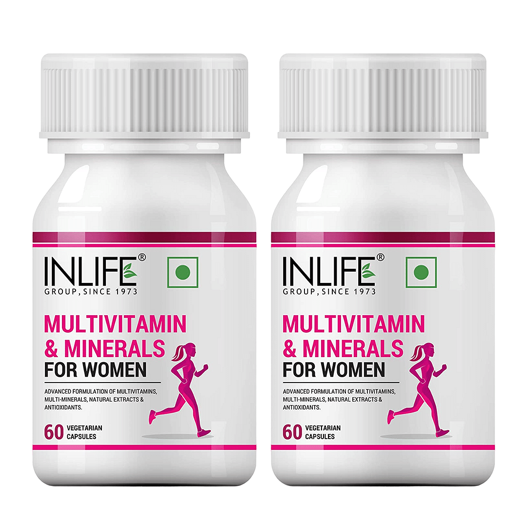 

INLIFE Multivitamins & Minerals Antioxidants for Women Daily Formula Vitamins Supplement - 60 Capsules (Pack of 2)