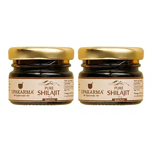 UPAKARMA Ayurveda Pure and Natural Shilajit/Shilajeet Resin Form 15g For Strength, Stamina, Endurance and Power- Pack of 2